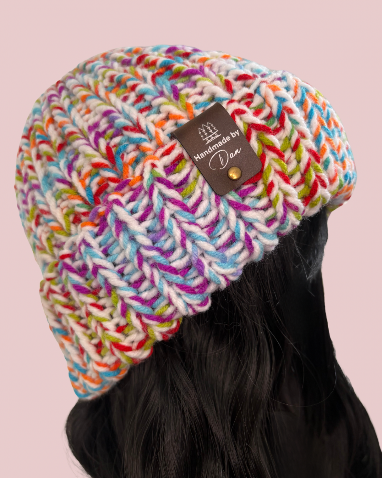 Light Rainbow Knit Beanie