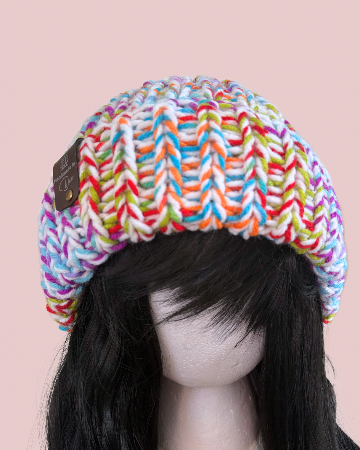 Light Rainbow Knit Beanie