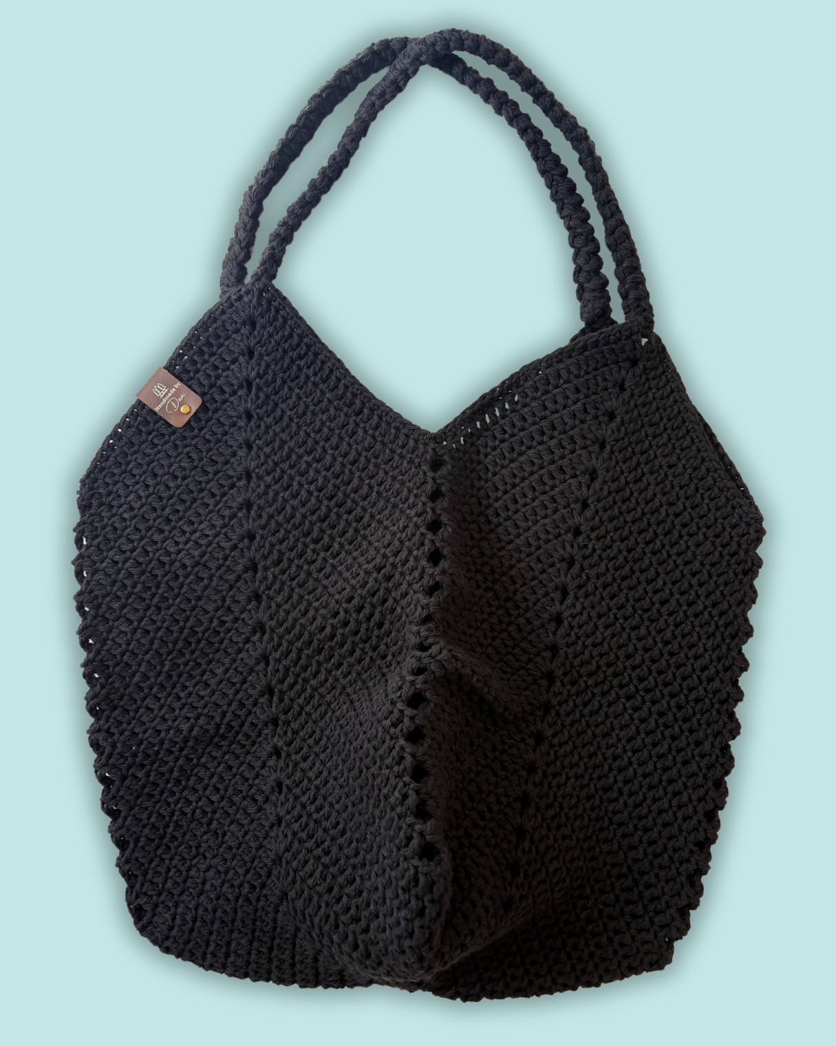 Crochet Black Tulip Bag